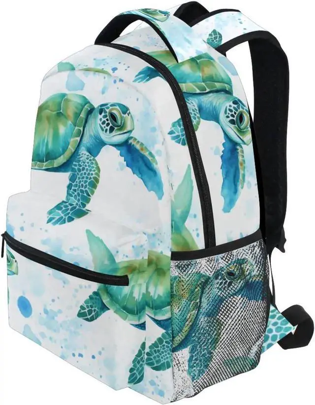 Alt view image 5 of 5 - ZOEO Sea Turtles Teal Backpacks 3rd 4th 5th Grade School Bookbags Travel Laptop Daypack Bag Purse for Boys Girls Teens, Large, p203c237s337