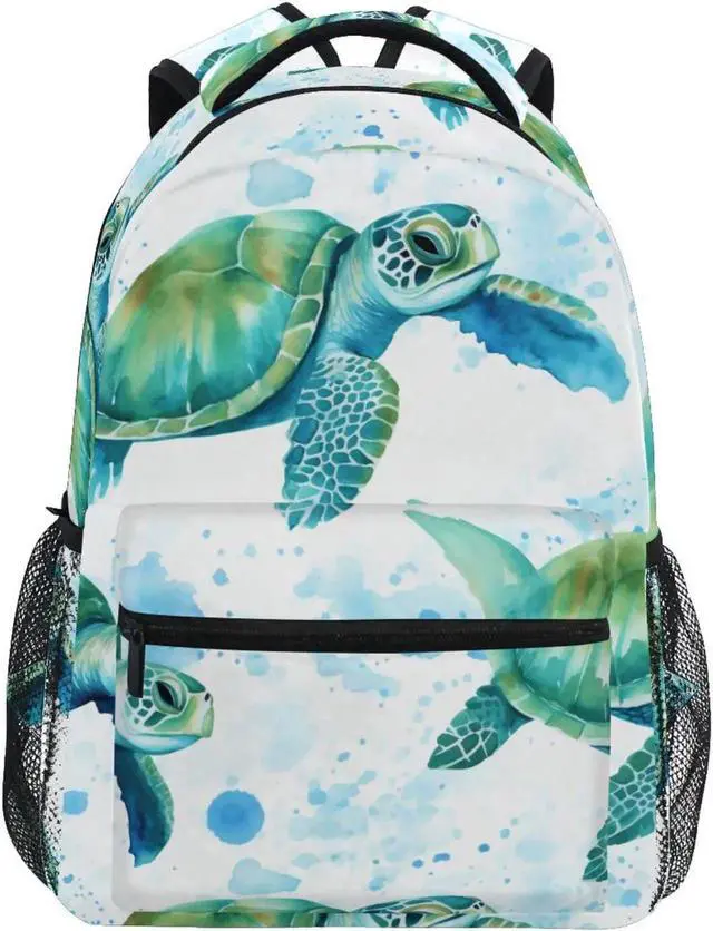 Main image of ZOEO Sea Turtles Teal Backpacks 3rd 4th 5th Grade School Bookbags Travel Laptop Daypack Bag Purse for Boys Girls Teens, Large, p203c237s337