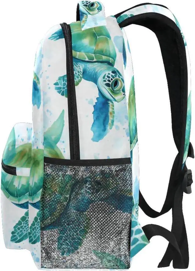 Alt view image 2 of 5 - ZOEO Sea Turtles Teal Backpacks 3rd 4th 5th Grade School Bookbags Travel Laptop Daypack Bag Purse for Boys Girls Teens, Large, p203c237s337