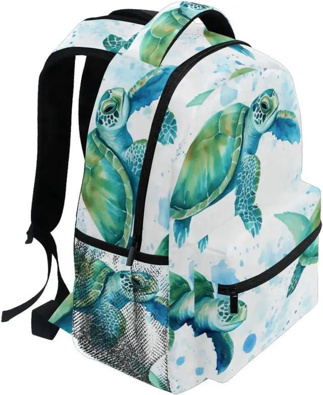Alt view image 3 of 5 - ZOEO Sea Turtles Teal Backpacks 3rd 4th 5th Grade School Bookbags Travel Laptop Daypack Bag Purse for Boys Girls Teens, Large, p203c237s337