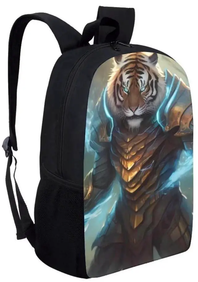 Alt view image 5 of 5 - Modysero Large Capacity 17 Inch Boys Backpack Cool Tiger Print School Bag with Two Side Pocket Durable Lightweight Kids Backpack for School Work Camping Adjustable Strap Laptop Backpack