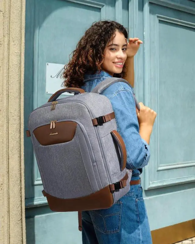 Alt view image 3 of 5 - LOVEVOOK 40L Travel Backpack for Women Men, Large Carry on Backpack for Airplanes TSA Personal Item Travel Bag fits 15.6" Laptop, Waterproof Weekender Essentials Airline Approved with 2 Packing Cubes