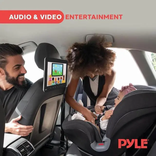 Alt view image 2 of 7 - Universal Car Headrest Mount Monitor-9.4 Inch Vehicle Multimedia CD DVD Player-Smart Audio Video Entertainment System w/HDMI & Hi-Res TV LCD Screen - Includes Mounting Bracket - PLHRDVD904,Black