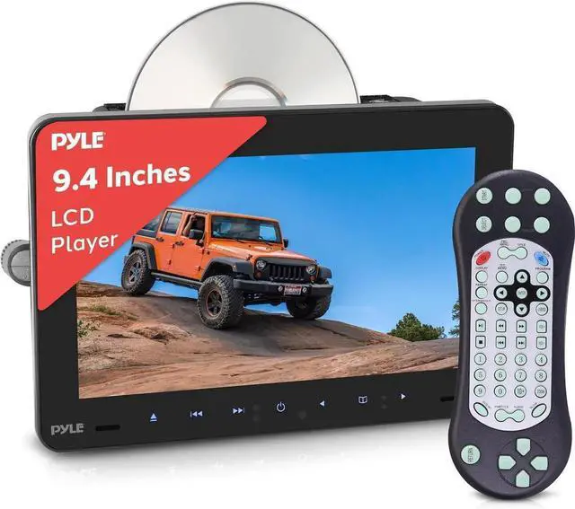 Main image of Universal Car Headrest Mount Monitor-9.4 Inch Vehicle Multimedia CD DVD Player-Smart Audio Video Entertainment System w/HDMI & Hi-Res TV LCD Screen - Includes Mounting Bracket - PLHRDVD904,Black