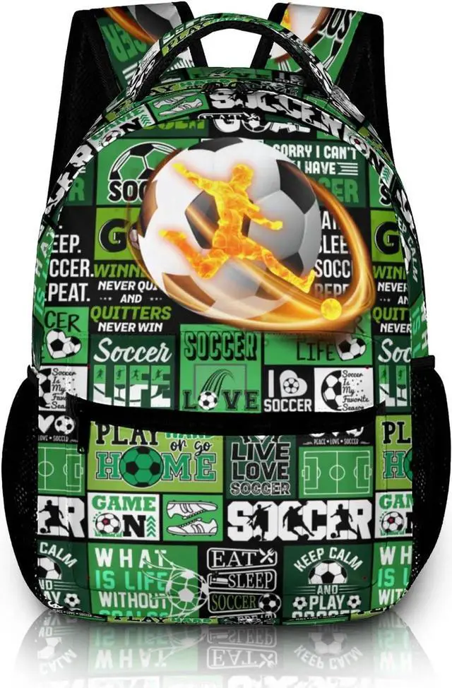 Main image of Soccer Backpack for Boys Girls, Elementary Middle High School Bookbags for Teen Kids, Travel Laptop Backpack for College Students Women Men Durable Lightweight School Bags, 17 Inch Large Back Packs