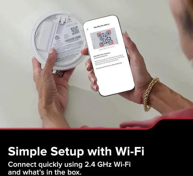 Alt view image 5 of 7 - Hardwired App Enaed Smart Smoke Detector with AA Backup Battery, Interconnected Alarm