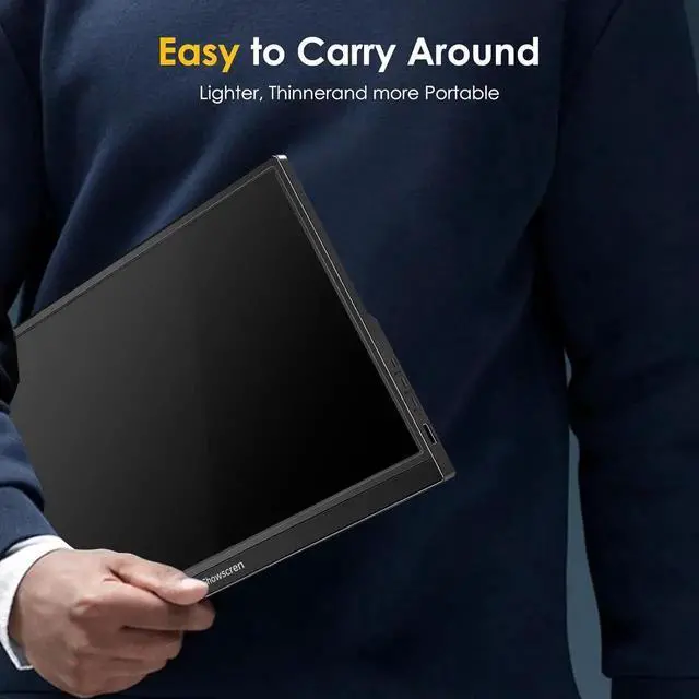 Alt view image 4 of 7 - Portable Monitor 14 Inch Touchscreen Monitor, HDR IPS FHD 1920x1080 300cd/m² 10 Point Touch Display, USB C+HDMI+USB, Portable Screen for Laptop/PC/Mac/Xbox/PS4/5 Switch,Dual Speakers,VESA