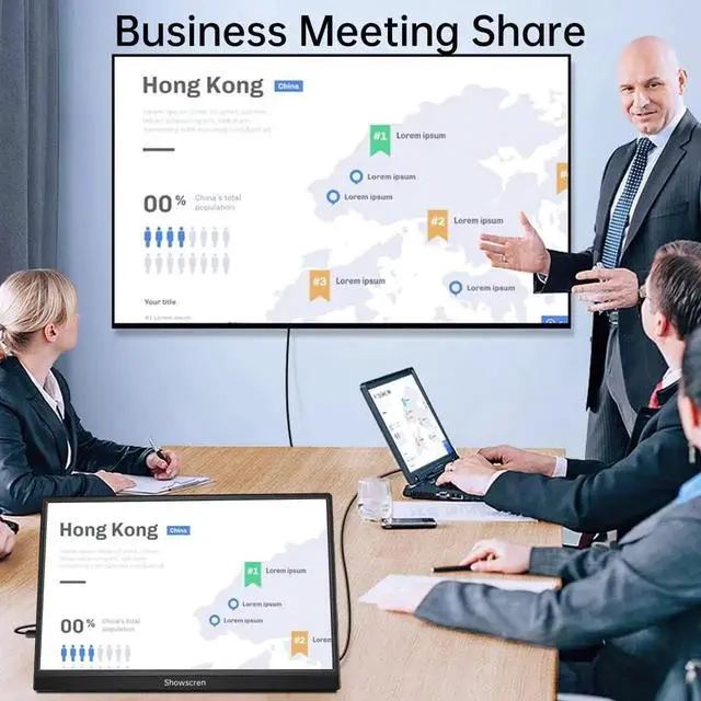 Alt view image 7 of 7 - Portable Monitor 14 Inch Touchscreen Monitor, HDR IPS FHD 1920x1080 300cd/m² 10 Point Touch Display, USB C+HDMI+USB, Portable Screen for Laptop/PC/Mac/Xbox/PS4/5 Switch,Dual Speakers,VESA