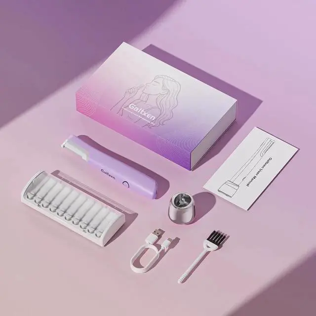 Alt view image 2 of 7 - Sonic Dermaplaning Tool for Women, Rechargeable Face Dermaplane Razor Sonic Edge Technology for Facial Hair, Exfoliating and Peach Fuzz, 10 Rell Blades Purple