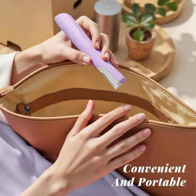 Alt view image 5 of 7 - Sonic Dermaplaning Tool for Women, Rechargeable Face Dermaplane Razor Sonic Edge Technology for Facial Hair, Exfoliating and Peach Fuzz, 10 Rell Blades Purple