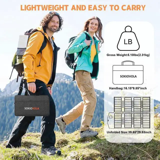 Alt view image 6 of 6 - 100W Portable Solar Panel MC-4 Foldable Solar Panel Charger Kits 18V IP68 Waterproof Lightweight and Compact for Small Power Station RV Travel Outdoor Activities