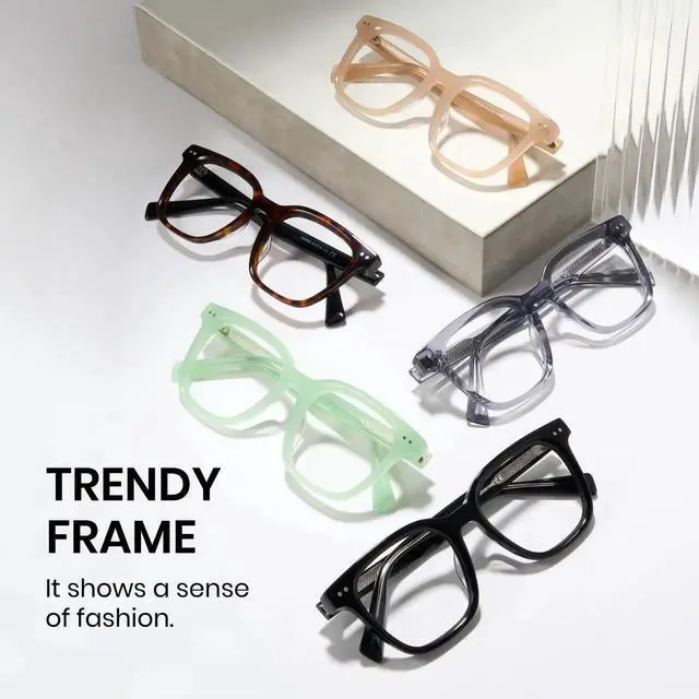 Alt view image 3 of 5 - Cyxus Women Acetate Frame Blue Light Blocking Glasses Men Computer Eyewear for Eye Strain Relief & Anti-Migraine