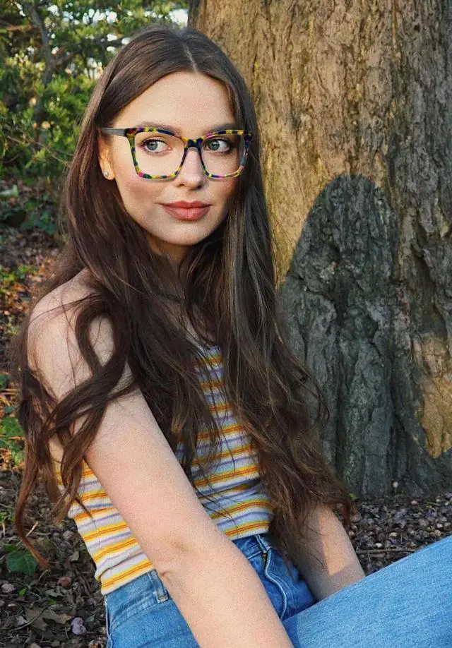 Alt view image 5 of 5 - VOOGLAM Square Blue Light Glasses for Women Anti Eyestrain Dry Eyes Computer Phone TV Eyewear Lightweight Multicolor Kiersten GJGA123393-01