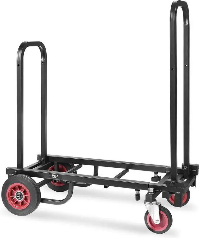 Main image of Compact Folding Adjustable Equipment Cart - Heavy Duty 8-in-1 Convertible Cart Hand Truck/Dolly/Platform Cart with R-Trac Wheels - Expandable Up to 25.24" to 40.24" - PKEQ38