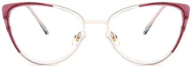 Main image of VOOGLAM Cat Eye Blue Light Glasses Metal Simple for Women, Fashion Accessory Frames Anti-eye Strain Electronic Screen Glasses Purple-4675