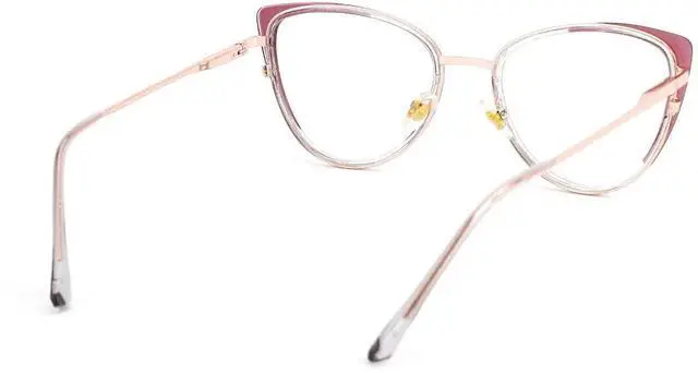 Alt view image 3 of 4 - VOOGLAM Cat Eye Blue Light Glasses Metal Simple for Women, Fashion Accessory Frames Anti-eye Strain Electronic Screen Glasses Purple-4675