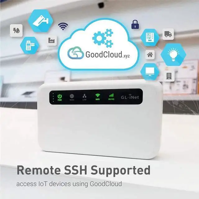 Alt view image 4 of 7 - GL-XE300 (Puli) 4G LTE Industrial IoT Gateway, T-Mobile Only, Router/Access Point/Extender/WDS, OpenWrt, 5000mAh Battery, OpenVPN, Remote SSH, WPA3, IPv6 (EC25-AF), for North America only