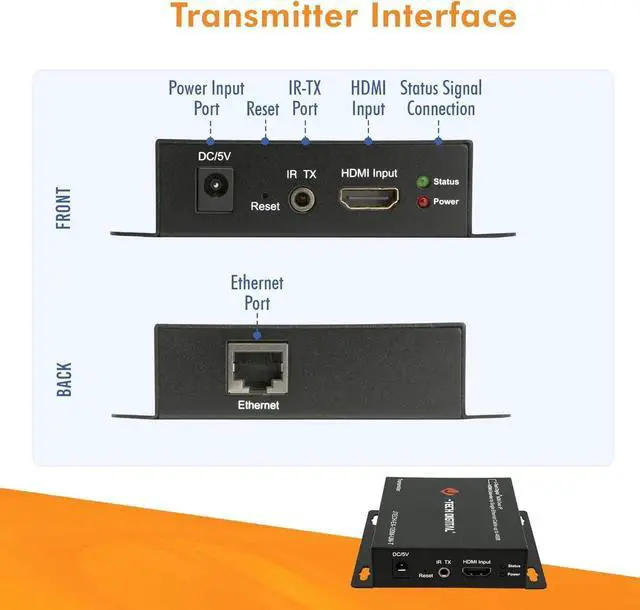 Alt view image 6 of 7 - ® ProAV ® Unlimited N x N HDMI Extender Over Ethernet Cat6 Extender Matrix 12X12 8X8 Switch Switcher Extender by Single Ethernet Cable up to 400ft (Transmitter)