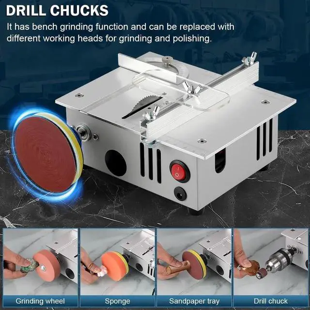 Alt view image 4 of 7 - Mini table Saw,mini Table Saws for Crafts, Mini Multi Functional Table Saw, Dual-motor control for cutting, grinding,engraving and drilling.Speed & Angle Adjustable,for Wood/PCB/Acrylic/Plastic