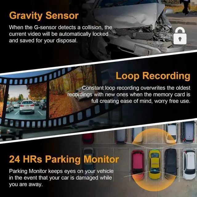 Alt view image 6 of 7 - M2 Smart BSD ADAS Dual Mirror Dash Cam 1080p (Front+Rear) w/GPS 12 IPS Touch Screen, Stream Media, Parking Mode, Night Vision, Blind Spot Detection & Backup Camera - Car, Pickup Truck, Tax