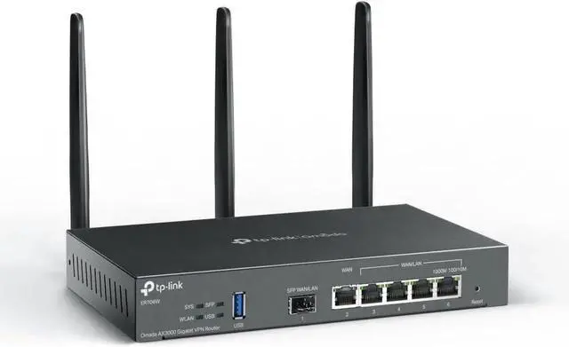 Main image of ER706W Omada Gigabit AX3000 WiFi 6 VPN Router | 1x USB 3.0 Support USB Storage and LTE Backup with LTE dongle | Supports Omada Mesh | Easy Set-up