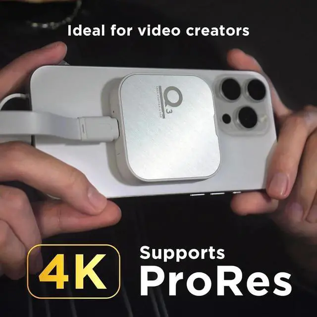 Alt view image 4 of 7 - Magnetic External SSD 1TB, External Solid State Drive Portable SSD USB 3.2 Gen 2x2, up to 1600/1500 MB/s, Type-C 4K ProRes HDR Record, Compatible with iPhone 15&16 Pro Max - ARES Q3 Series