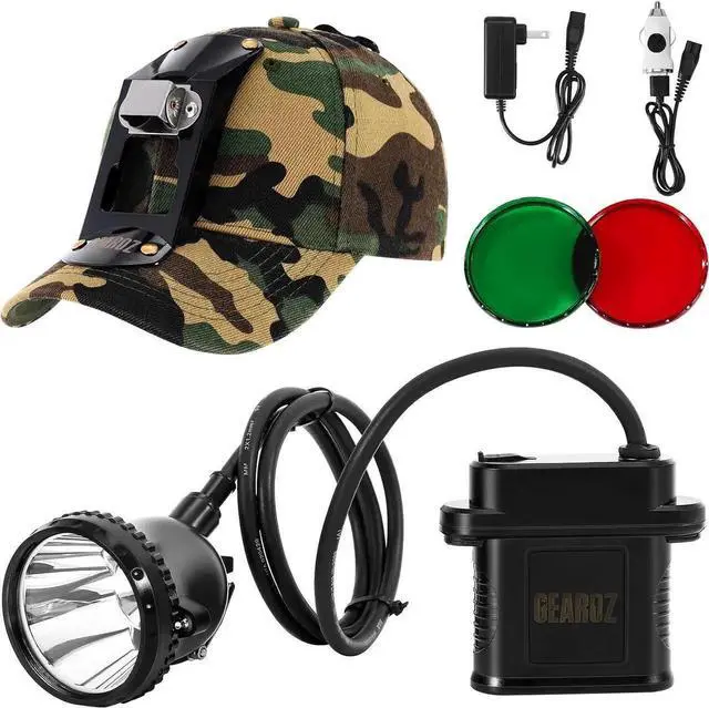 Main image of 10W LED Coon Hunting Lights for Prer Coyote Hog, 55000 LUX Super Bright Hunting Headlamp Rechargeable, IPX5 Waterproof White Light & Red/Green Optical lters, 5 Position Switch Soft Cap