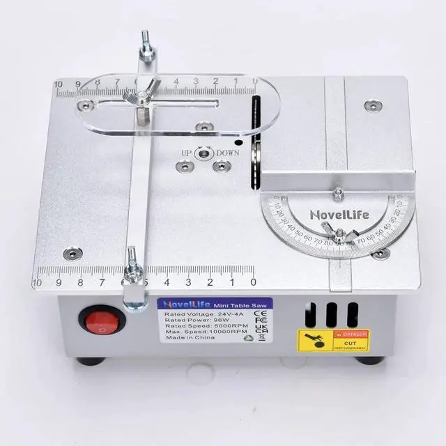 Alt view image 2 of 7 - Mini Hobby Table Saw Handmade Woodworking Bench Saw DIY Model Crafts Cutting Tool with Adjustable Power Supply 63mm HSS Circular Saw Blade (R2)