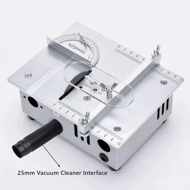 Alt view image 5 of 7 - Mini Hobby Table Saw Handmade Woodworking Bench Saw DIY Model Crafts Cutting Tool with Adjustable Power Supply 63mm HSS Circular Saw Blade (R2)