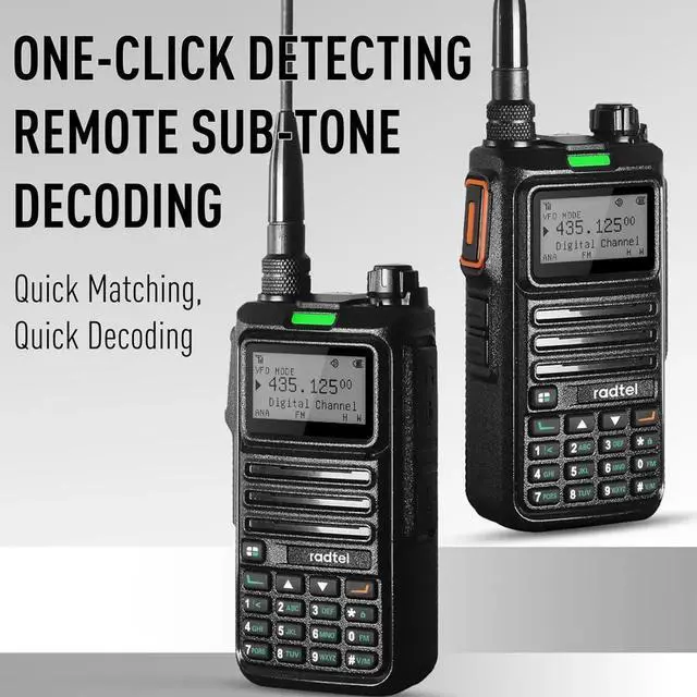 Alt view image 6 of 6 - RT-4D DMR Radio 1024 Channels Walkie Talkie, Dual Band Dual Mode Analog/Digital Two Way Radio, Dual Time Slot Tier 1+2, Ham Radio UHF VHF Spectrum