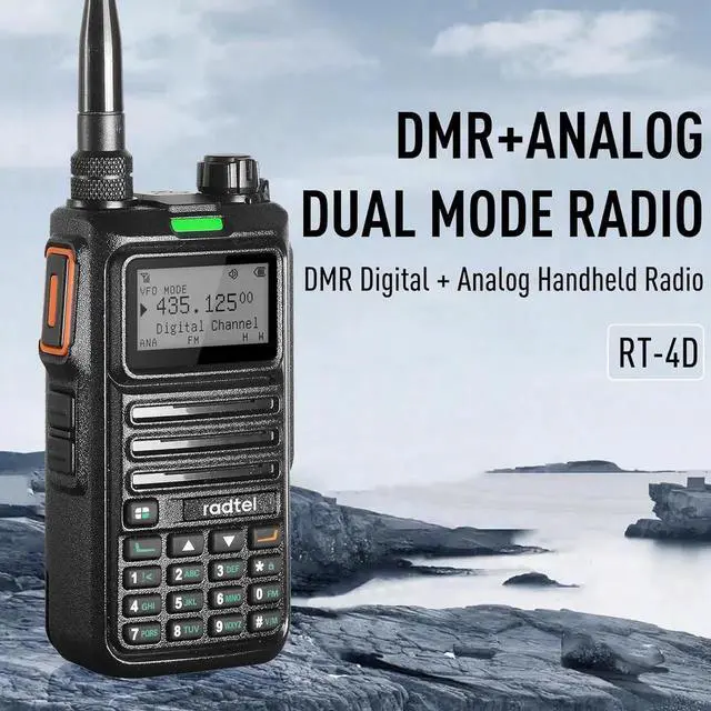 Alt view image 2 of 6 - RT-4D DMR Radio 1024 Channels Walkie Talkie, Dual Band Dual Mode Analog/Digital Two Way Radio, Dual Time Slot Tier 1+2, Ham Radio UHF VHF Spectrum