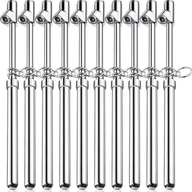 Main image of 10 Pack Dual Head Tire Pressure Gauge Heavy Duty Air Pressure Tire Gauge for Auto Truck Car RV Van Gage Range 10-150PSI, 1-10Bar (Silver)