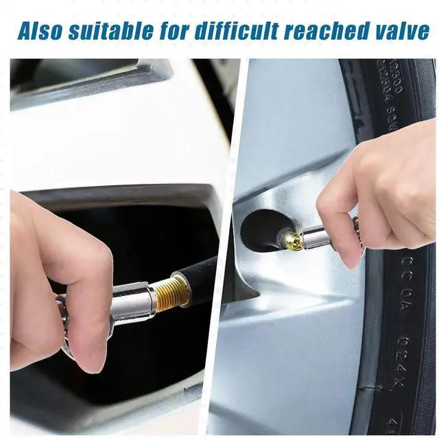 Alt view image 2 of 7 - 10 Pack Dual Head Tire Pressure Gauge Heavy Duty Air Pressure Tire Gauge for Auto Truck Car RV Van Gage Range 10-150PSI, 1-10Bar (Silver)