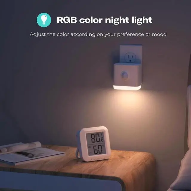 Alt view image 4 of 5 - Multi-Function Night Light 4 Pack, Zigbee Repeater, 3-in-1 Combines a Motion Sensor, Illumination Sensor and RGB Color Light, 1-100% Adjustable Brightness, hub Required -