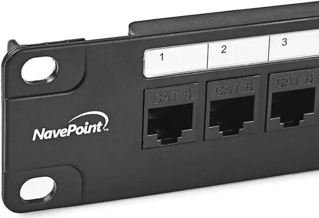 Alt view image 5 of 5 - 24-Port CAT6 UTP Patch Panel 1U with Keystones, RJ45 Ethernet, Black, 2-Pack