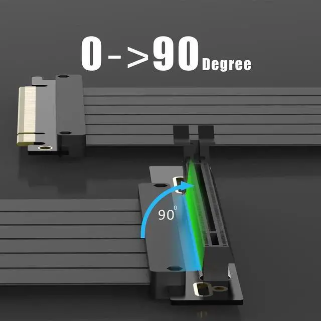 Alt view image 5 of 7 - 1000mm PCIe 3.0 X16 Riser Cable for Low-end PCIe 3.0 GPUs, Such as GeForce RTX 20/GTX 16/GTX 10 Series and Radeon RX5000/V/RX Vega/R9 Fury Series, etc