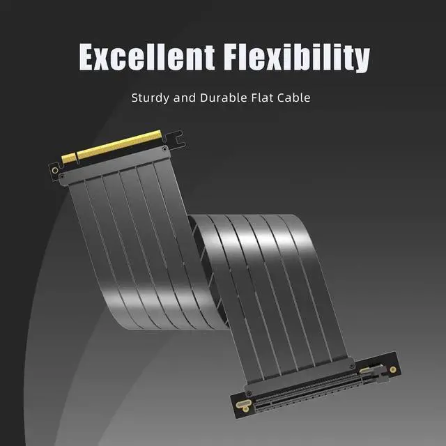 Alt view image 2 of 7 - 1000mm PCIe 3.0 X16 Riser Cable for Low-end PCIe 3.0 GPUs, Such as GeForce RTX 20/GTX 16/GTX 10 Series and Radeon RX5000/V/RX Vega/R9 Fury Series, etc
