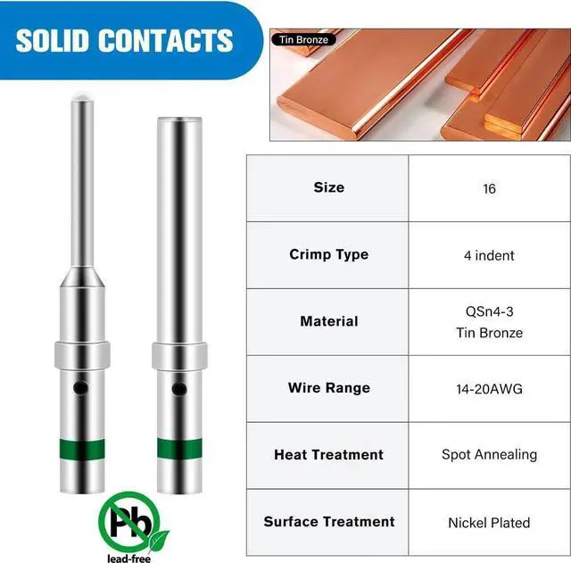 Alt view image 4 of 7 - 2 3 4 6 8 12 PIN DT Connector Kit 40 Sets Size 16 Solid Contacts Waterproof for 14-20 AWG Wires DT Series w/Removal Tool for Car Truck Motorcle Off-Road Vehicles Boat
