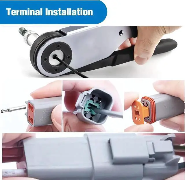 Alt view image 3 of 7 - 2 3 4 6 8 12 PIN DT Connector Kit 40 Sets Size 16 Solid Contacts Waterproof for 14-20 AWG Wires DT Series w/Removal Tool for Car Truck Motorcle Off-Road Vehicles Boat