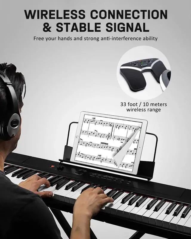 Alt view image 3 of 7 - Wireless Page Turner Pedal, 5 Modes, Portable & Anti-slip, Footswitch Page Turner Quiet Operation for iPad, Performances and Teaching, SPT-20