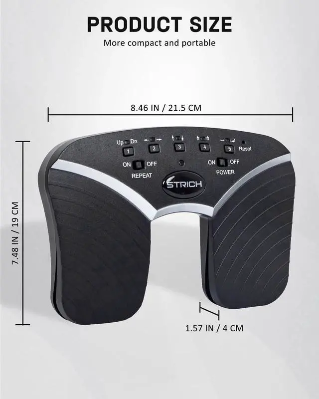 Alt view image 5 of 7 - Wireless Page Turner Pedal, 5 Modes, Portable & Anti-slip, Footswitch Page Turner Quiet Operation for iPad, Performances and Teaching, SPT-20