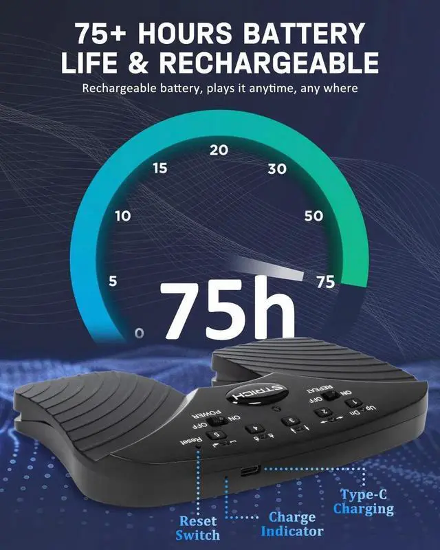 Alt view image 4 of 7 - Wireless Page Turner Pedal, 5 Modes, Portable & Anti-slip, Footswitch Page Turner Quiet Operation for iPad, Performances and Teaching, SPT-20
