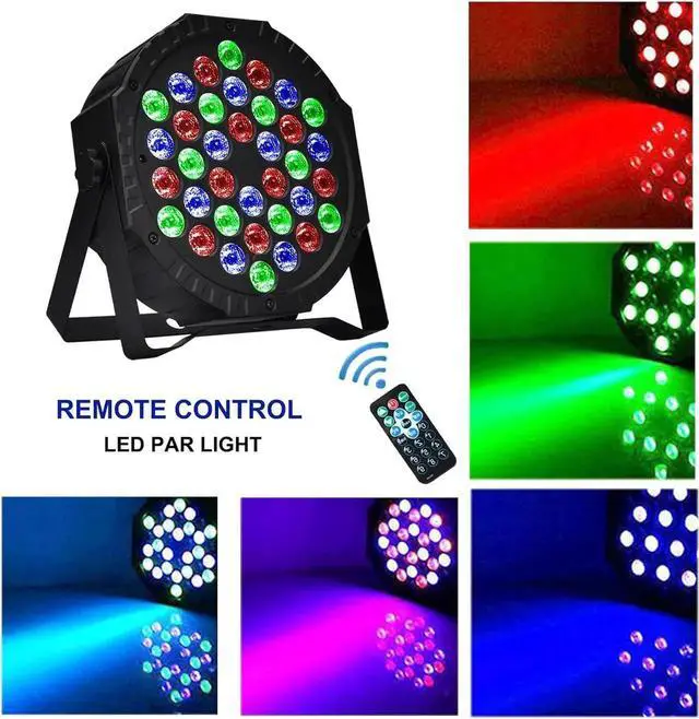 Alt view image 4 of 7 - Stage Lights Dj Lights for Parties Led Stage Lights Sound Activated Portable Party Lights Par Lights 36 Led RGB Remote Control Disco Lights Uplights for Indoor Events Bar Birthday Wedding Outdoor