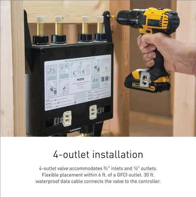 Alt view image 5 of 7 - Smart Shower Digital Backup Battery Kit with 6 D Batteries, 179573 Gray -