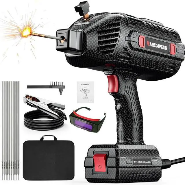 Main image of Stylish Handheld Welder, 110V Portae Welding Machine with IGBT Inverter, 120A Stick Welder with Auto Darkening Goggles and Upgraded Ground Cla, Fits for 3/32"-1/8" Welding Rods