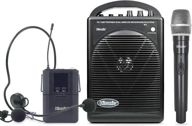 Alt view image 4 of 7 - HS122BT-HL Portable and Rechargeable PA System with Dual UHF Wireless Microphones & Bluetooth Connection