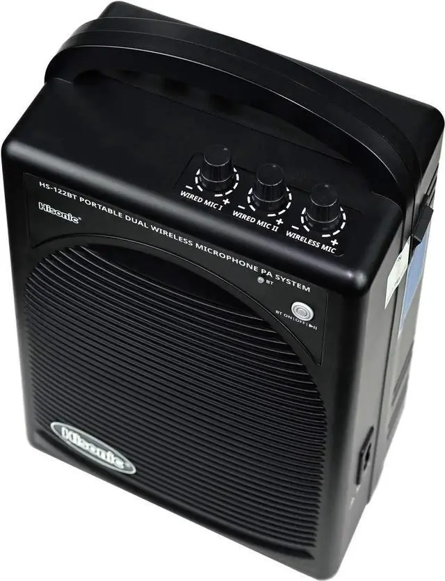 Alt view image 3 of 6 - HS122BT-HL Portable and Rechargeable PA System with Dual UHF Wireless Microphones & Bluetooth Connection