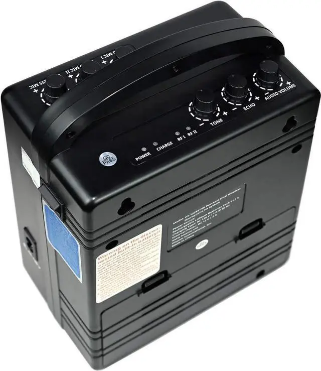 Alt view image 2 of 6 - HS122BT-HL Portable and Rechargeable PA System with Dual UHF Wireless Microphones & Bluetooth Connection