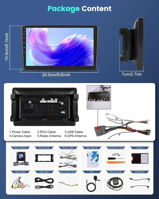 Alt view image 4 of 7 - Car Radio Stereo for Jeep Wrangler JK 2007-2018 Compass Grand Cherokee Dodge Ram with Carplay/Android Auto Upgrade 4GB+64GB