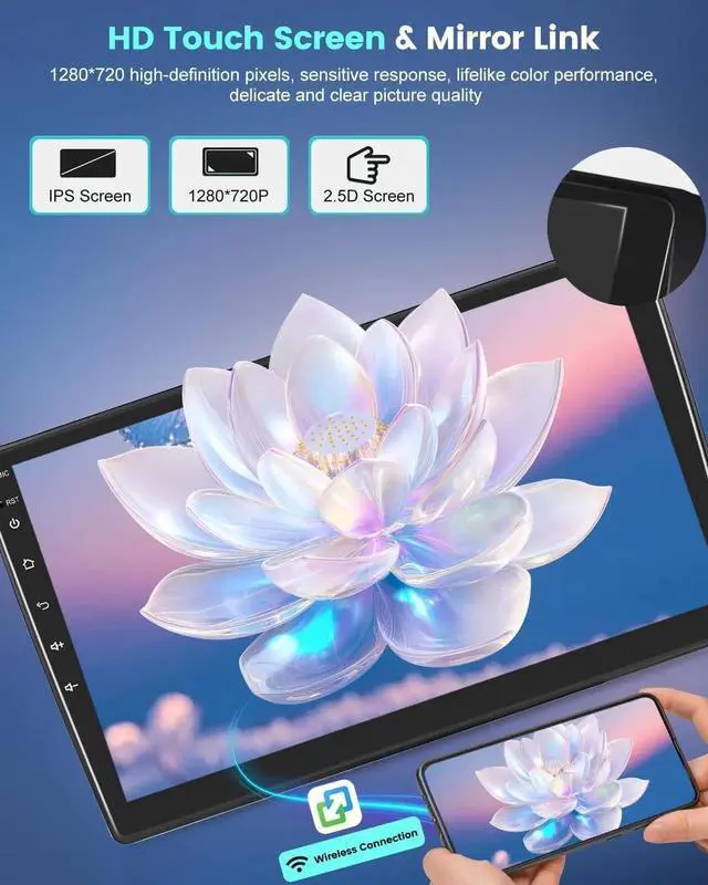 Alt view image 7 of 7 - Car Radio Stereo for Jeep Wrangler JK 2007-2018 Compass Grand Cherokee Dodge Ram with Carplay/Android Auto Upgrade 4GB+64GB